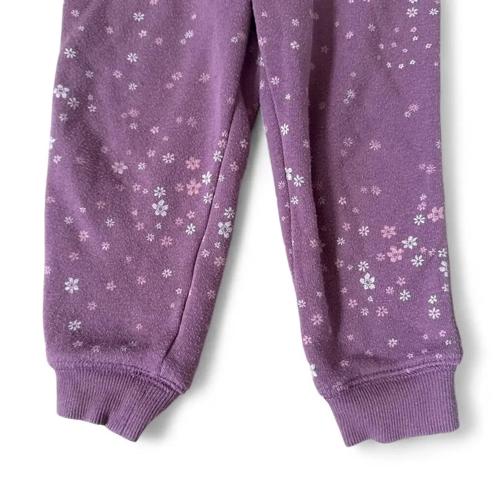OshKosh B’gosh Floral Fleece Jogger Sweatpants 24M Purple